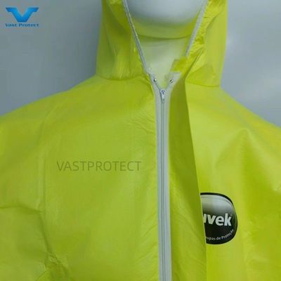 Vollständig geschlossene ISO-gehackte Einweg-Coveralls ohne Gesichtsmaske für OEM-Chemikalien
