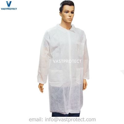 Elastische Manschette Reißverschluss Magic Tape Velco Taschen Nicht gewebter PP Labormantel für M L XL XXL Größen