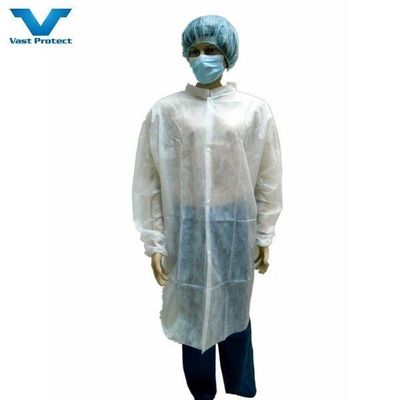 Elastische Manschette Reißverschluss Magic Tape Velco Taschen Nicht gewebter PP Labormantel für M L XL XXL Größen