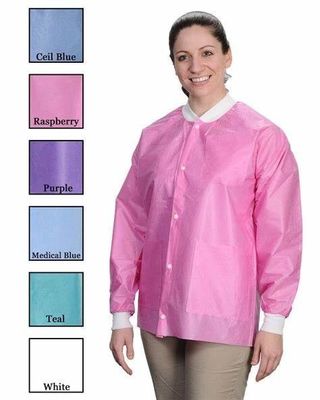 Einweg-Labor Jacken Hüftlänge Wiederverwendbarer Scrub Jacket Labor Mantel Unisex mit Staubdichtheit V601