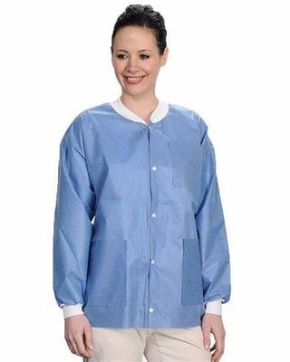 Einweg-Labor Jacken Hüftlänge Wiederverwendbarer Scrub Jacket Labor Mantel Unisex mit Staubdichtheit V601