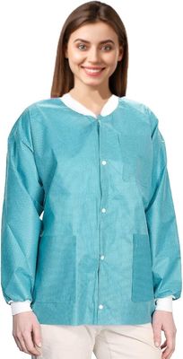 Einweg-Labor Jacken Hüftlänge Wiederverwendbarer Scrub Jacket Labor Mantel Unisex mit Staubdichtheit V601