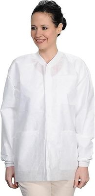 Einweg-Labor Jacken Hüftlänge Wiederverwendbarer Scrub Jacket Labor Mantel Unisex mit Staubdichtheit V601