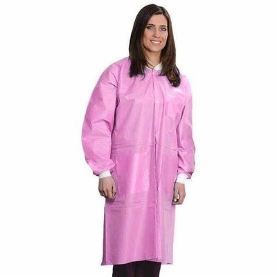 Erwachsene SMS Medizinische Laborjacke Einweg Knielänge mit Strickmanschettenkragen und 3 Taschen