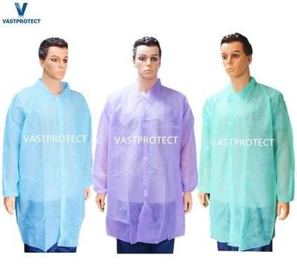 Einwegjacke Labormantel mit Etikettzubehör und offenen Frontstruktur aus PPE