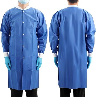 Einwegjacke Labormantel mit Etikettzubehör und offenen Frontstruktur aus PPE