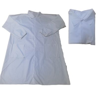 Weißes Einweg-Labormantel ohne Taschen Elastische Manschetten 20000 Stück/Tag