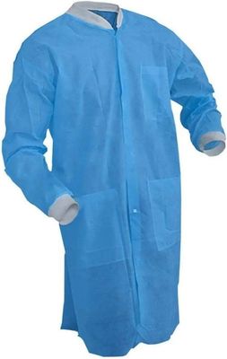 Schützendes Polypropylen SMS Einweg-Labormantel Blau mit Taschen