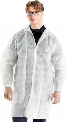 Weiße Einweg-Polypropylen-Labormantel Größe M L XL 2XL für Ärzte Krankenschwestern in Lila