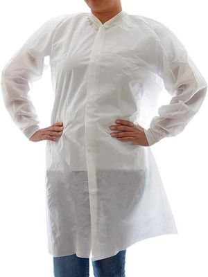 Weiße Einweg-Polypropylen-Labormantel Größe M L XL 2XL für Ärzte Krankenschwestern in Lila