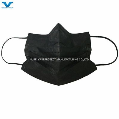 Flat Bfe 90 95 99 Schutz-Ohrschleife PP 3-fach-Nicht-Gewebe Einweg-Schwarze-Weiße Gesichtsmaske