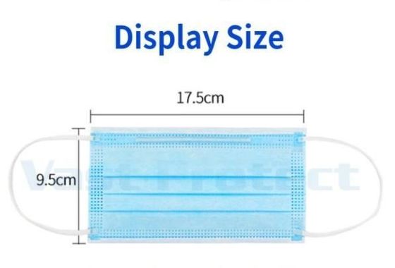 Blaue Einweg-Staubmaske mit ISO13485-Zertifikat Earloop Typeiir 3ply Gesichtsmaske