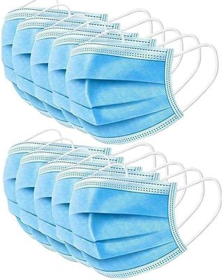 Blaue 3 Ply Earloop Einweg-Medizinische Gesichtsmaske für Erwachsene Nassclip Elastische Labor getestet