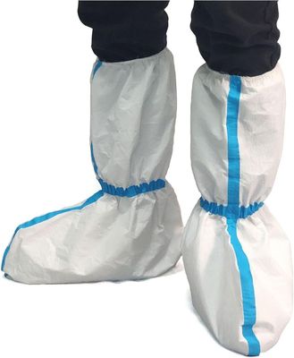 Einweg-Stiefeldeckel Staubdicht, steril, mikro-porös, Sf Weiß mit blauer Linie 15*39cm