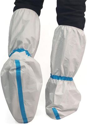 Einweg-Stiefeldeckel Staubdicht, steril, mikro-porös, Sf Weiß mit blauer Linie 15*39cm