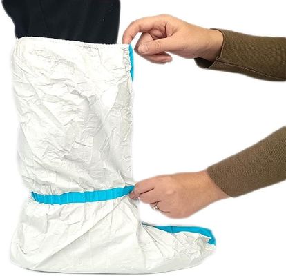 Einweg-Stiefeldeckel Staubdicht, steril, mikro-porös, Sf Weiß mit blauer Linie 15*39cm