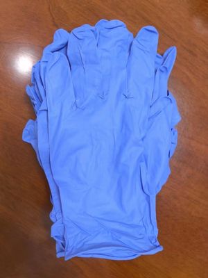 Blaue Nitrilhandschuhe ohne Latexpulver ISO-zertifiziert 240 mm Länge für die Handhabung von Lebensmitteln