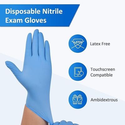 Medizinische Untersuchung V202 Industrielle Pulverfreie Blaue Schwarze Nitril Handschuhe zur Einmalverwendung