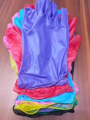 Pulverfreie Einweghandschuhe aus blauem Vinylnitril für die medizinische Untersuchung und Reinigung